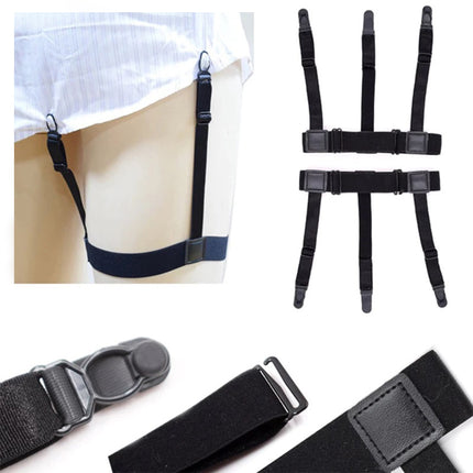 مشد للقميص متعدد الإستخدام mens t-shirt keep garter adjustable elastic shirt hold