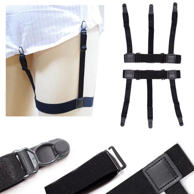 مشد للقميص متعدد الإستخدام mens t-shirt keep garter adjustable elastic shirt hold