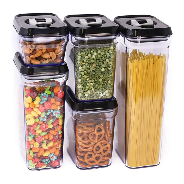 مرطبانات لتنظيم البقوليات والحبوب عدد 5 متعدد الأحجام  food  storage container set