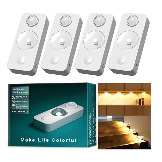 ضوء ليد مستشعر الحركة ليلي قابل لإعادة الشحن LED Motion Sensor Puck Light, Rechargeable
