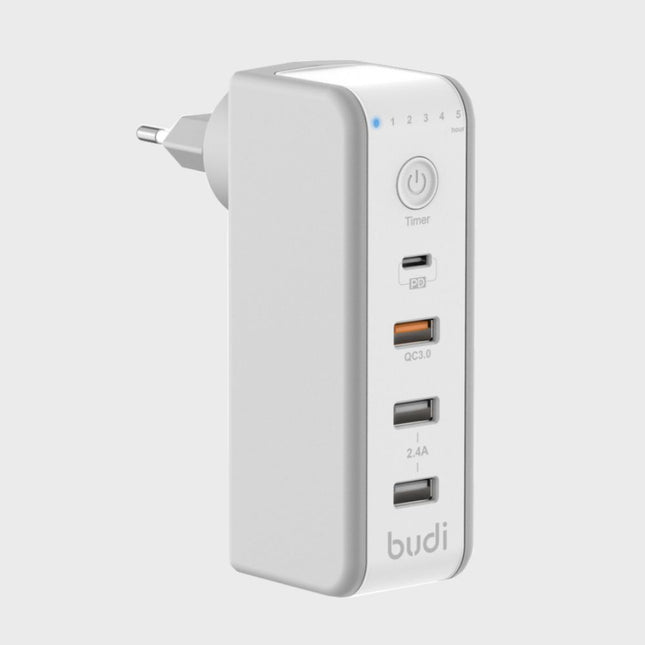 عضمة شحن usb للهواتف بمؤقت  budi timer chager type p +qc3.0