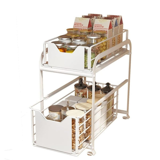 درجين تخزين قابل للسحب لإستخدامات متعددة Retractable storage drawer for multiple uses