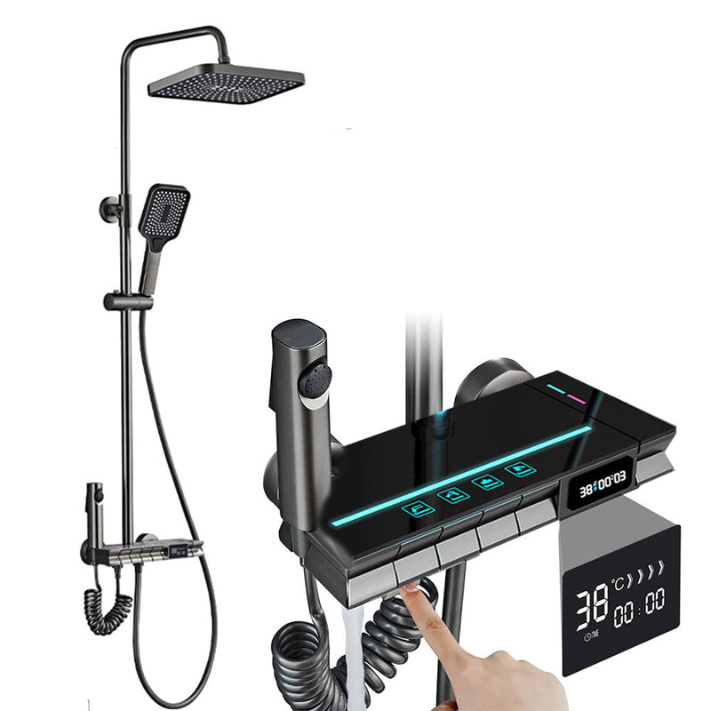 مجموعة دش مطري مضيء بشاشة ديجيتال Digital Led Display Shower Mixer Q-02