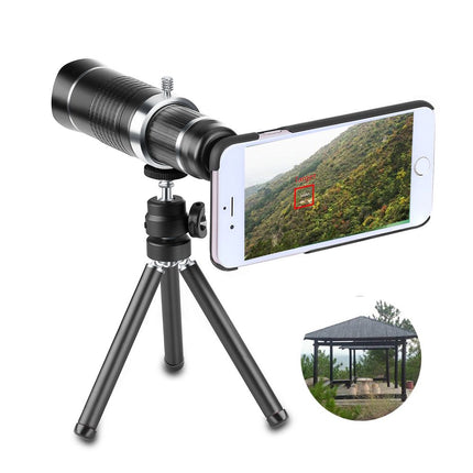 تيليسكوب تكبير لكاميرا الهاتف مع قاعدة تثبيت Telescope Zoom Phone Camerax20/x18/x12