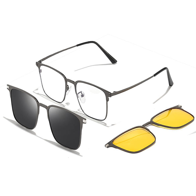 نظارة مغناطيسية 3 عدسات تيتانيوم