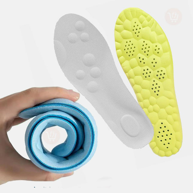 ضبانة للأحذية طبية معالجة للألم والتعرق 4D Latex Sport Insoles Super Soft High Elasticity Shoe