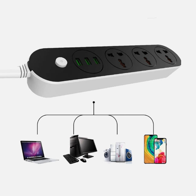 وصلة تمديد بثلاث مداخل ,وثلاث مداخل uSB