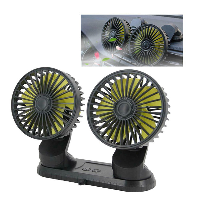 مروحة ثنائية للسيارة او المكتب تعمل بال Vehicle Double head fan USB