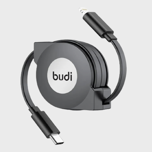وصلة adaptor  قابلة للسحب من الجهتين 20 واط budi type c-c /type c-ios