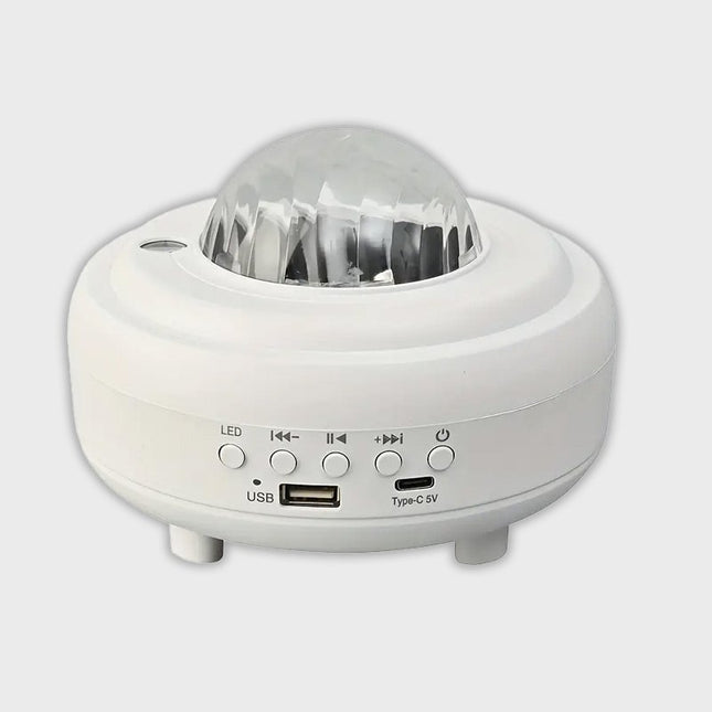 بروجيكتور هلال بإضاءة ملونة مع سماعة سبيكر colorful light projector audio northen  lights moon lamp