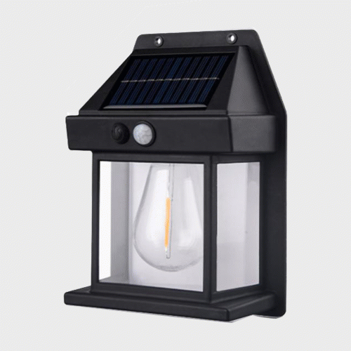 إضاءة شمسية شكل لمبة اضاءة لون اصفر  Solar interaction wall lamp