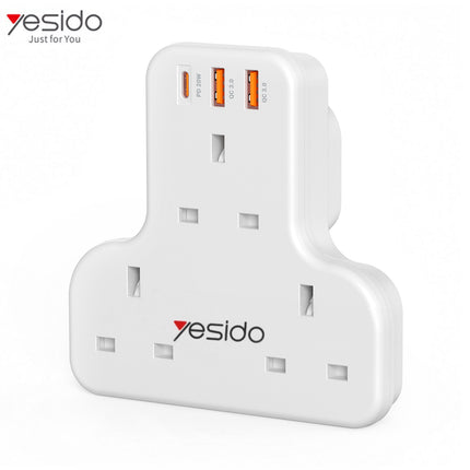 مقبس حائط ثلاثي مع 3 مداخل USB yesido Power Socket