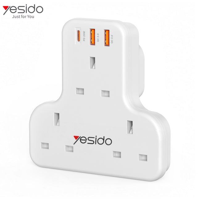 مقبس حائط ثلاثي مع 3 مداخل USB yesido Power Socket