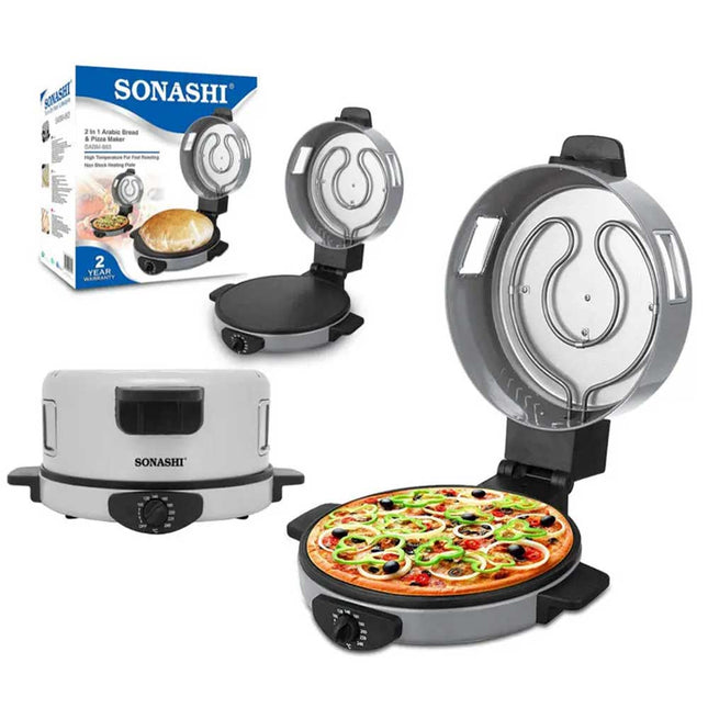 ماكينة صنع الخبز والبيتزا العربية SABM-863 2 In 1 Arabic Bread & Pizza Maker