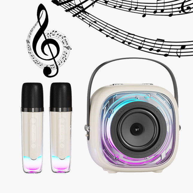 كاريوكي مزدوج بسماعة محمولة بلوتوث Dual microphone wireless duet