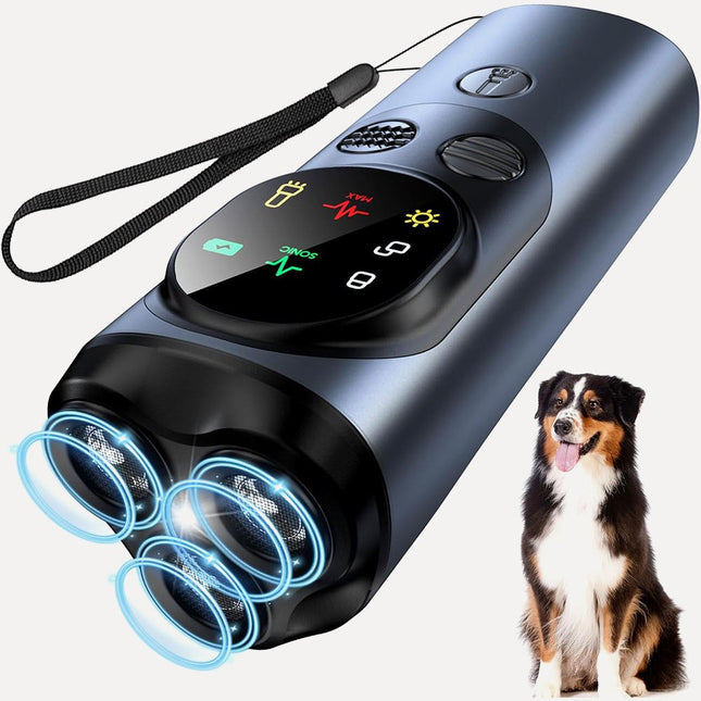 جهاز طرد و تهدئة الكلاب مع اضاءة Ultrasonic Dog Repeller