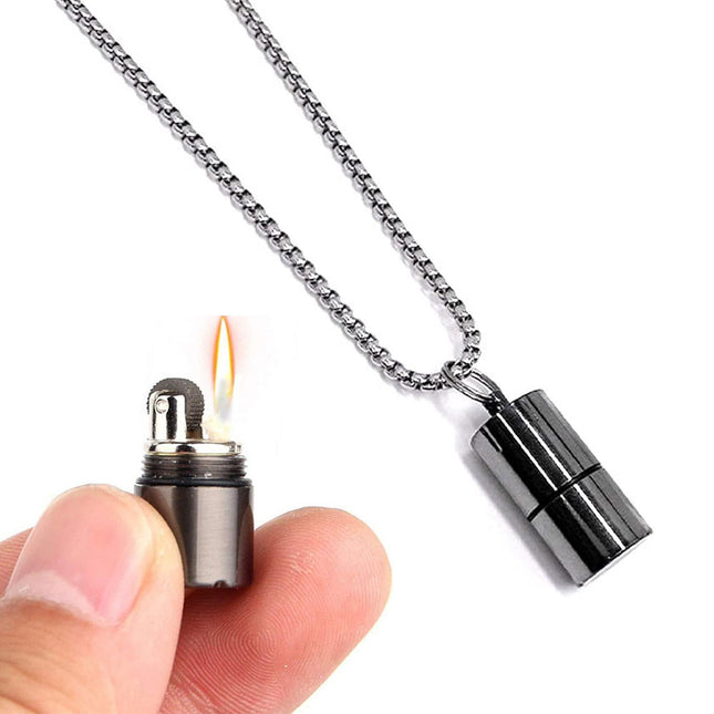 قلادة ولاعة صغيرة معدنية Mini Capsule Lighter Necklace