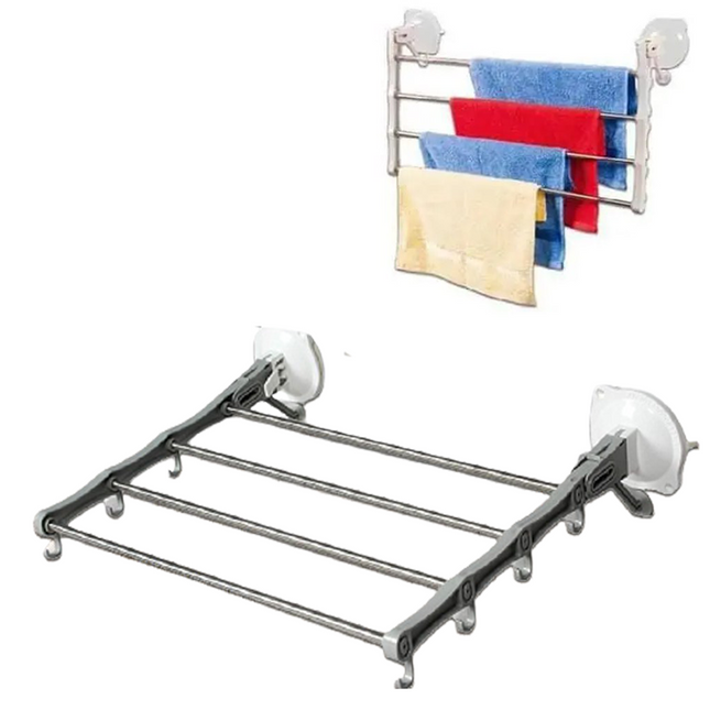 منشر غسيل مع قواعد شفط للتثبيت Telescopic Rack with strong suction cup