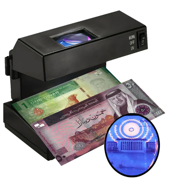 كاشف التزوير والعلامة المائية بعدسة تكبير Counterfeit  money detecor UV, watermark detection AD-2138