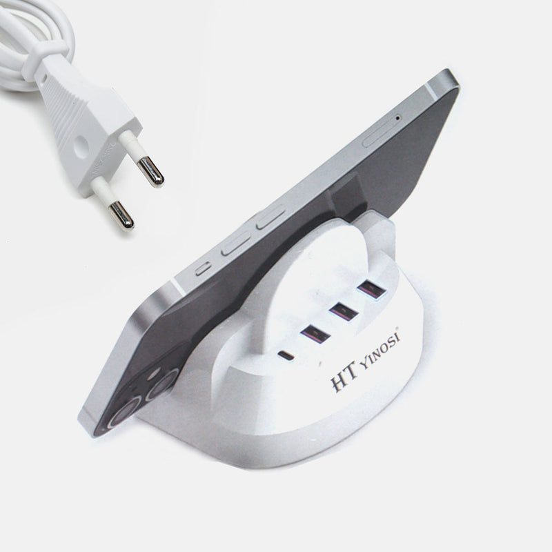 شاحن مزود بـ 4 منافذ وقاعدة للموبايل HT YINOSI 14-PORT CHARGER