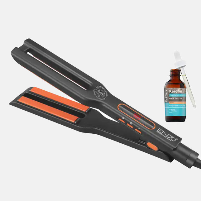 ستريتنر دبل كهربائي لتصفيف الشعر enzo Double plate Keratin hair straightener salon EN:12975