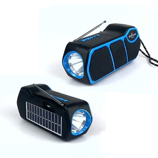 سماعات سبيكر مع كشاف تعمل عالطاقة الشمسية  Multi-use CCLAMP solar music