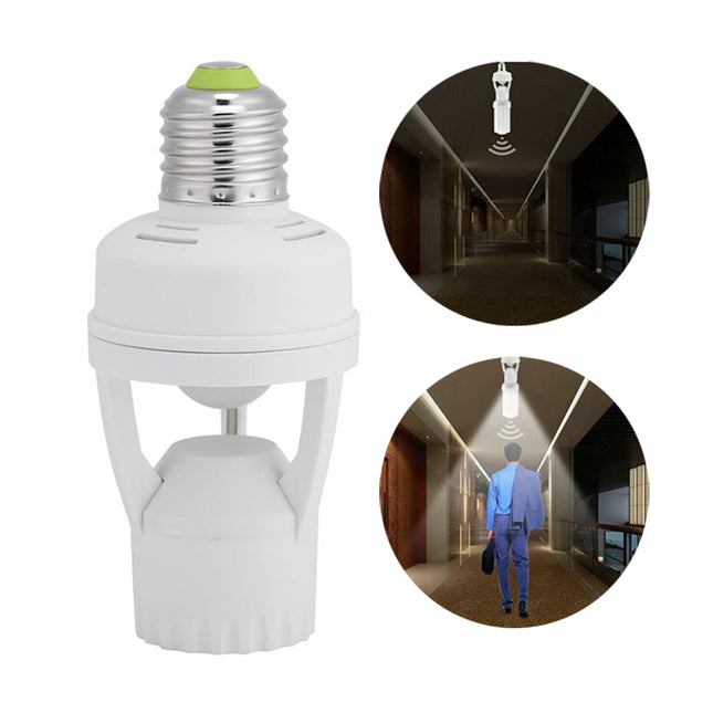 سوكة ضوء مستشعر الحركة Sensor Light Socket E27  Intensified IR Screw LED Bulb Light Lamp