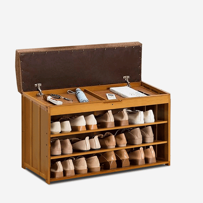 3x1 خزانة أحذية طبقتين مع مقعد و مكان للتخزين Shoe Bench with Seat
