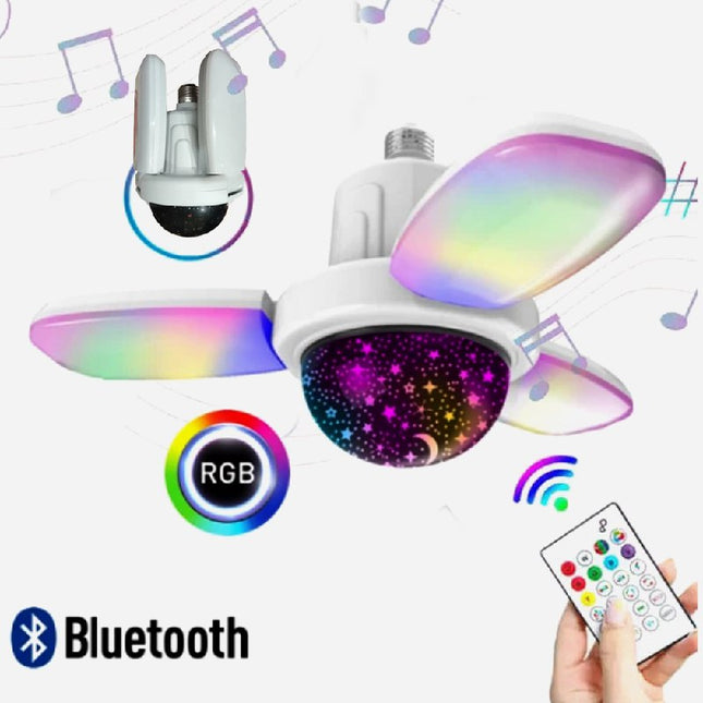 اضاءة بيضاء وديسكو rGB مع سماعه بلوتوث قابل للطي