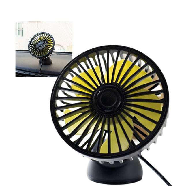 مروحة للسيارة تعمل بسلك Vehicle Fan Rotatable & Suction Cup Installation USB