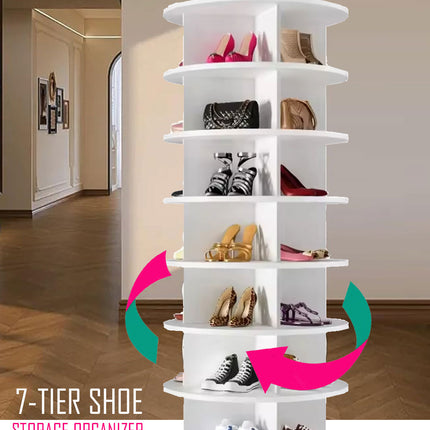 منظم أحذية قابل للدوران سبع طوابق7-TIER SHOE STORAGE ORGANIZER
