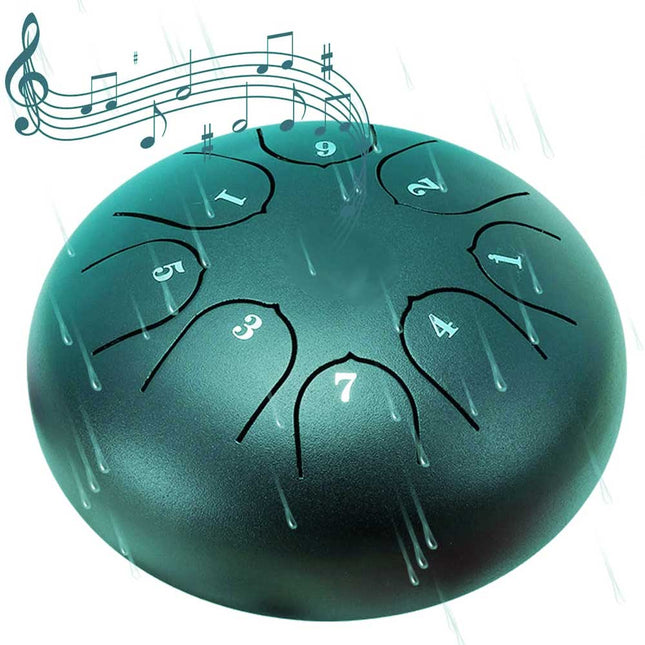 طبل المطر فولاذية مجوفة أداة موسيقية صغيرة ومتينة Steel Tongue Drum Compact & Durable Musical Instrument