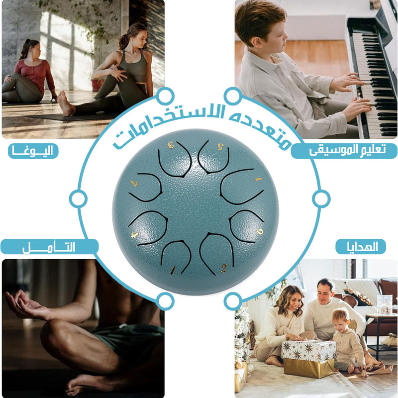 طبل المطر فولاذية مجوفة أداة موسيقية صغيرة ومتينة Steel Tongue Drum Compact & Durable Musical Instrument
