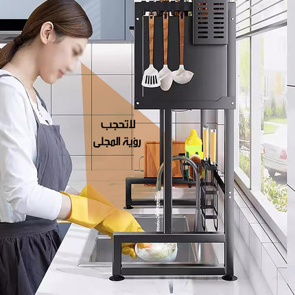 ستاند مجلى للمطبخ فوق حوض الجلي بباب Multi-function Sink Rack