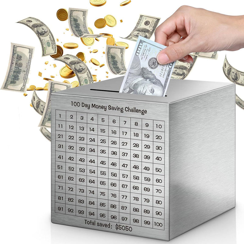 تحدي حصالة المال لمدة 100 يوم 100 Day Money Saving Challenge Box