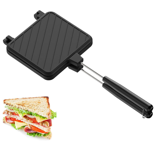 قالب تحميص يوضع على الغاز للخبز و السندويشات Stovetop Warming Pan, Bread, Toaster, Double-sided