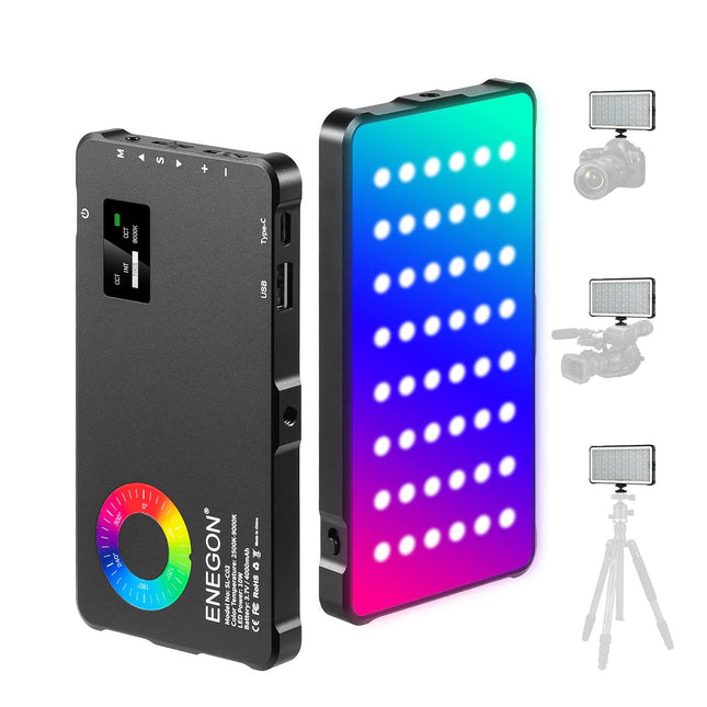 إضاءة تصوير  بألوان RGB تثبت على الكاميرا أو الموبايل أو اللابتوب Pocket Full Light