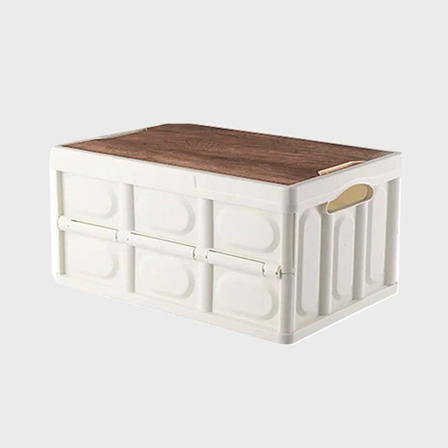 صندوق تخزين بغطاء خشبي Storage box with wooden lid