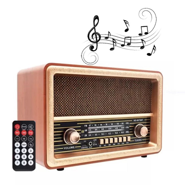 راديو سبيكر كلاسيكي بلوتوث  NNS Wooden Radio Bluetooth
