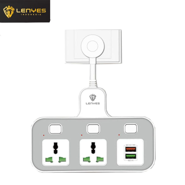 وصلة بفيش عدد 2 وUsb عدد2  lenyes Ls129 3000W Power Socket 2 Socket 2 USB