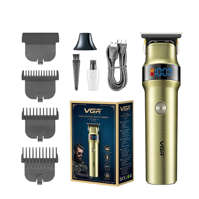 ماكينة حلاقة رجالي تعمل بالشحن vgr Smart Digital Display  Hair Clipper V-991
