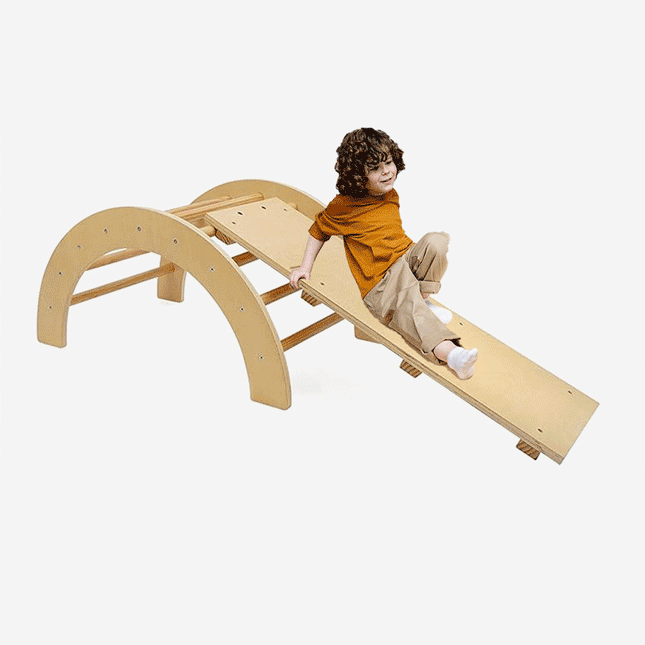 قوس المرح المتعدد الألعاب Wooden Montessori Arch