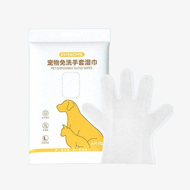 قفازات تنظيف للحيوانات الأليفة 12pcs Pet Cleaning Gloves Cat Dog Wet Wipes