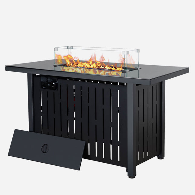 طاولة مدفأة تعمل بالغاز مع الحجر الزجاجي Gas Fireplace Table