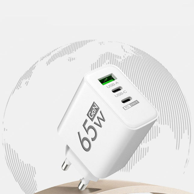 شاحن سريع 3 مداخل USB+PD+Lightning QC Fast Charging