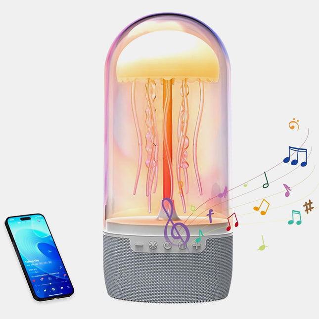 قنديل البحر الراقص سبيكر بلوتوث بإضاءة متغيرة شحنCOLORFUL JELLYFISH LAMP BLUETOOTH SPEAKER