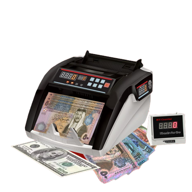 جهاز عد أوراق نقود وكشف التزوير بـ3 شاشات Bill counter Suitable Currencies M.5800