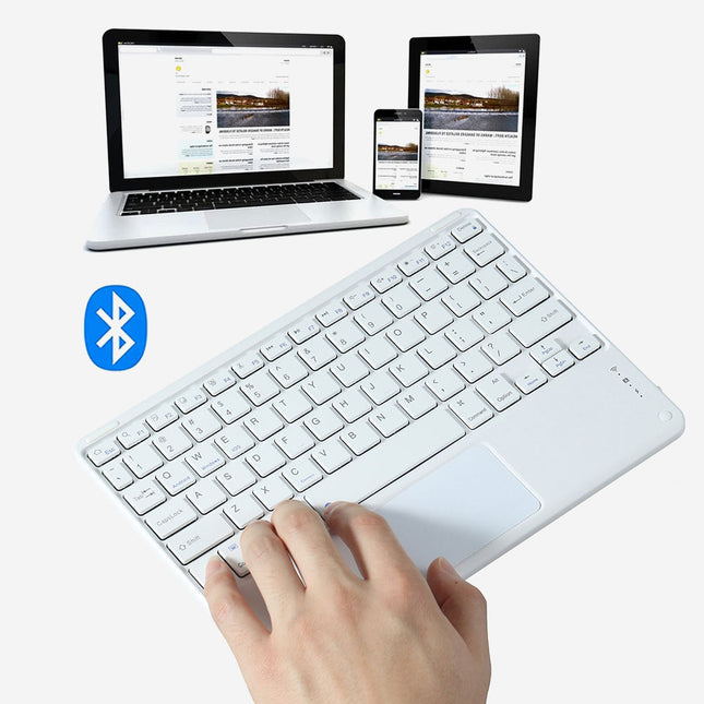 كيبورد بلوتوث لاسلكي بلوح تحكم باللمس WIRELESS BLUETOOTH KEYBOARD WITH TOUCHPAD