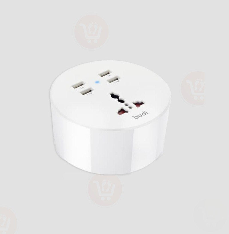 وصلة مع  مدخل شحن USB اربع منافذ من شركه budi