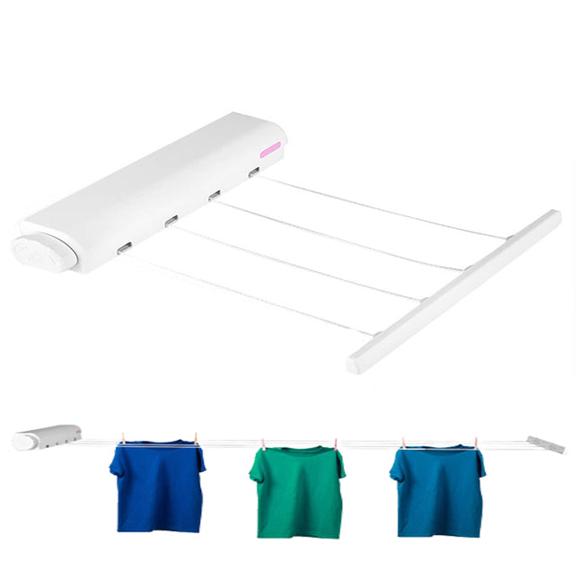 منشر للغسيل قابل للسحب يعلق على الحائط 4 حبال Retractable Laundry Rope Hanger 4 Lines
